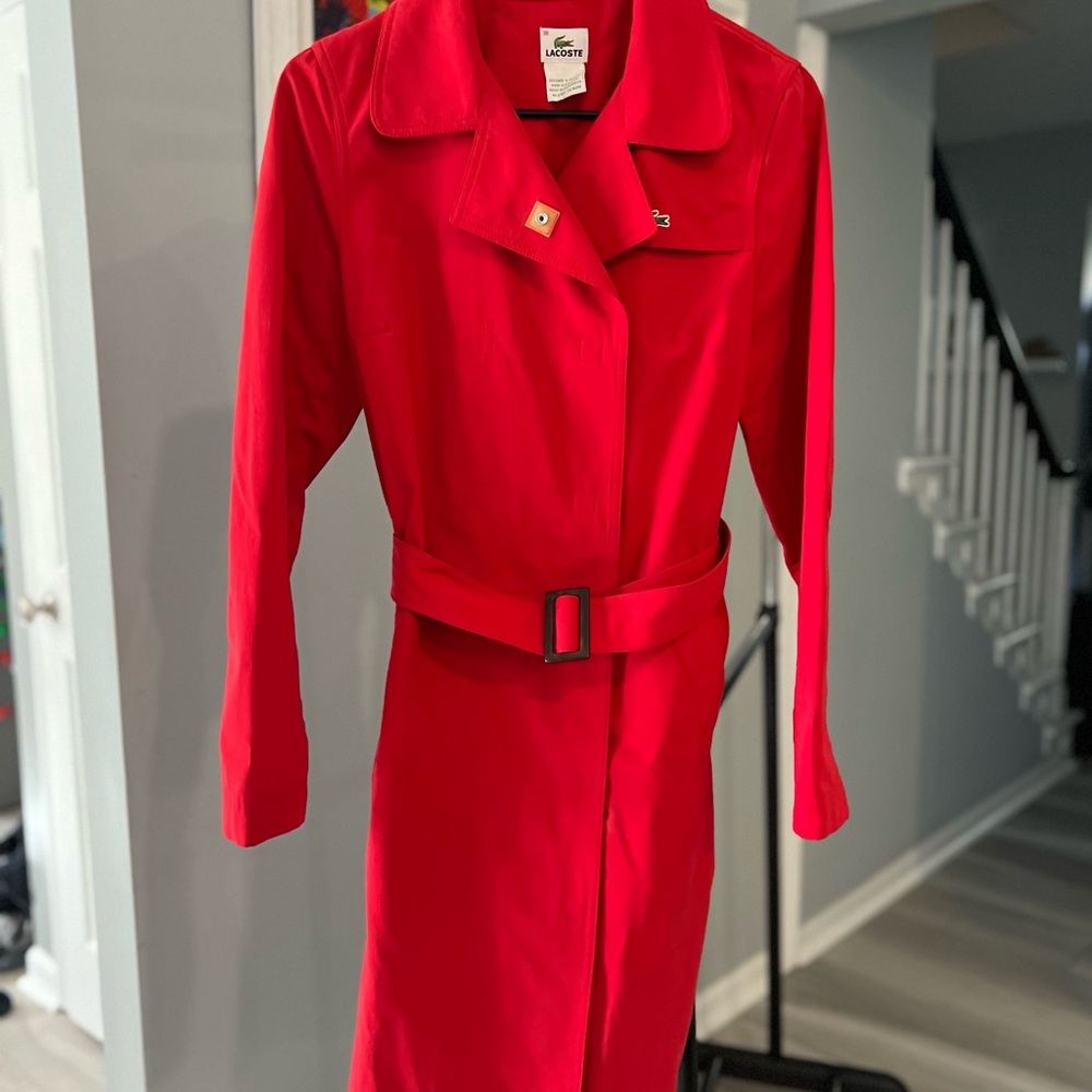 Lacoste Vintage Vibrant Red Rain Jacket